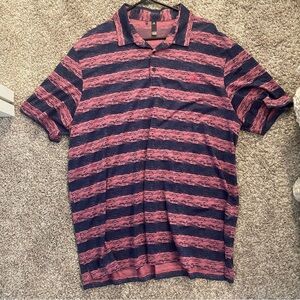 Men’s Striped Polo Shirt - Pink and Blue